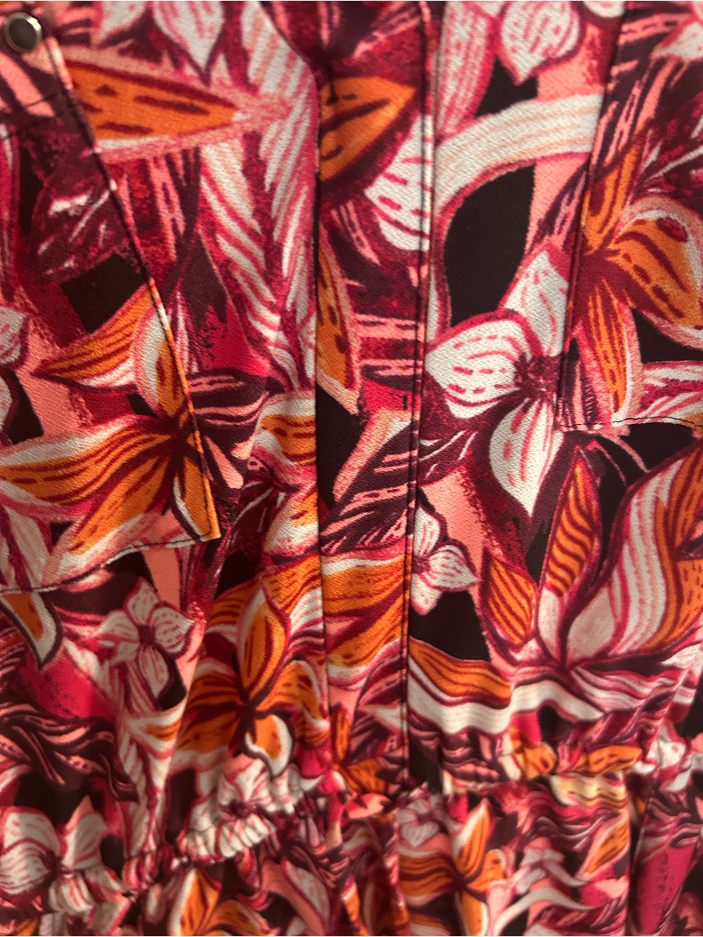 Apt 9 Women's size L Multicolor Floral Dress stretch sleeveless drawstring - Picture 3 of 8
